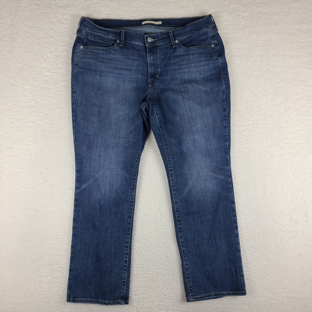 Levi's Jeans Womens 18W Short‎ Blue Classic Straight Leg Dark Wash Denim